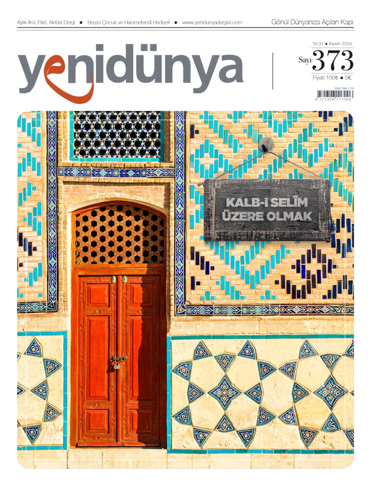 Yenidünya Dergisi Kasım 2024 sayısının kapağı