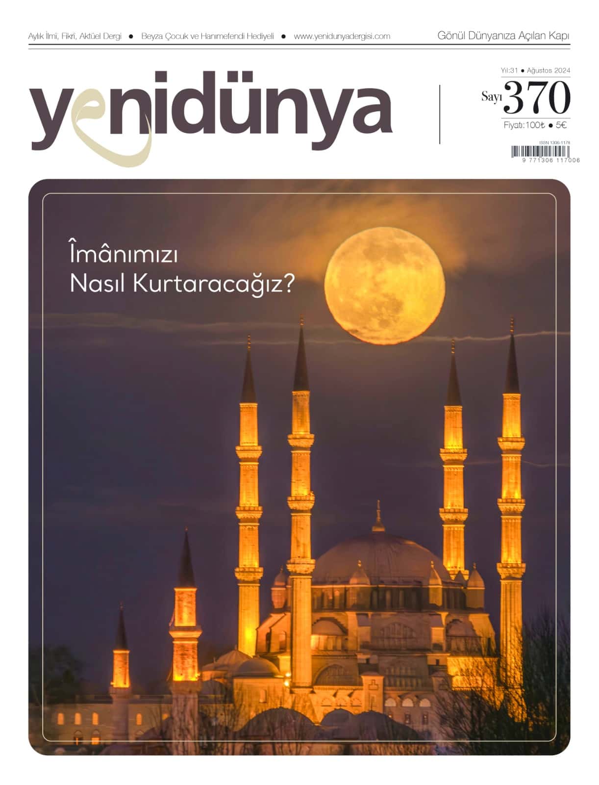 Yenidünya Dergisi Ağustos 2024 sayısının kapağı